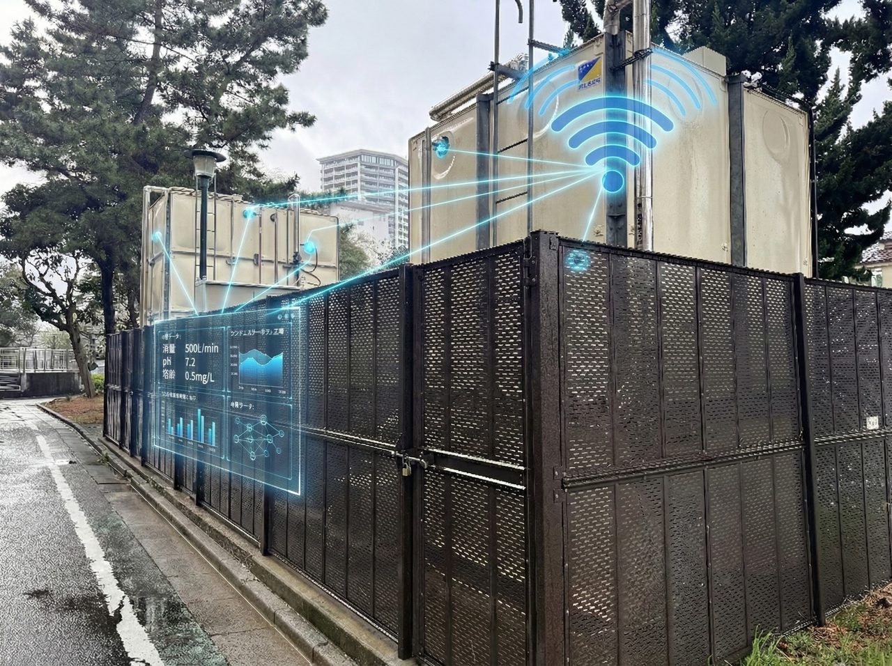 大型浄水プラント・受水槽（IoT監視）